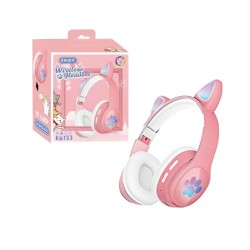CAT EAR BLUETOOTH HEADPHONE WIRELESS K6133 PINK CAT EAR BLUETOOTH HEADPHONE WIRELESS K6133 PINK